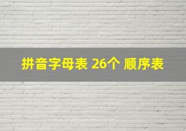 拼音字母表 26个 顺序表